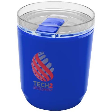 Hudson 180 ml doppelwandiger Becher aus recyceltem Kunststoff, blau bedrucken, Art.-Nr. 10085252 Hudson 180 ml doppelwandiger Becher aus recyceltem Kunststoff, blau bedrucken, Art.-Nr. 10085252