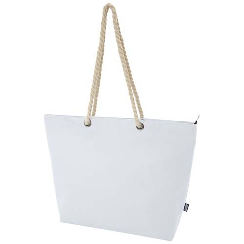 Panama Strandkühltasche mit Kordelgriffen aus recyceltem GRS-Material, 23L, weiss bedrucken, Art.-Nr. 13007901 Panama Strandkühltasche mit Kordelgriffen aus recyceltem GRS-Material, 23L, weiss bedrucken, Art.-Nr. 13007901