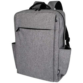 Libra 15&amp;quot; Laptop-Rucksack aus recyceltem GRS-Material 15 L, heather grau bedrucken, Art.-Nr. 13008480