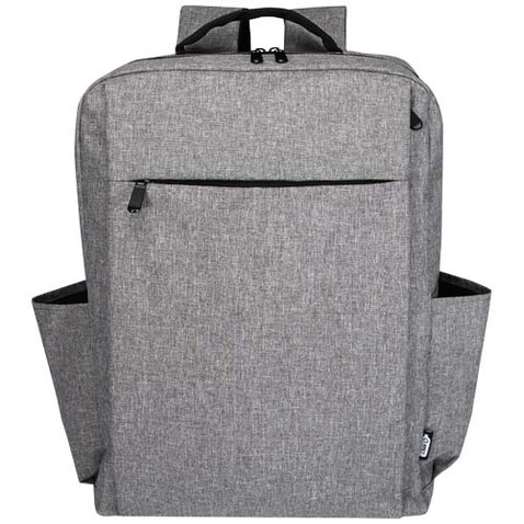 Libra 15" Laptop-Rucksack aus recyceltem GRS-Material 15 L, heather grau bedrucken, Art.-Nr. 13008480 Libra 15" Laptop-Rucksack aus recyceltem GRS-Material 15 L, heather grau bedrucken, Art.-Nr. 13008480