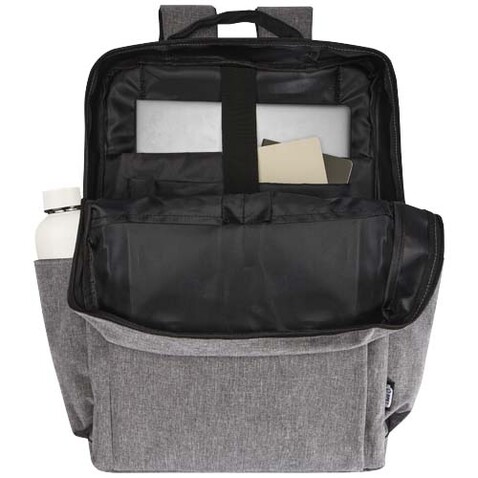 Libra 15" Laptop-Rucksack aus recyceltem GRS-Material 15 L, heather grau bedrucken, Art.-Nr. 13008480 Libra 15" Laptop-Rucksack aus recyceltem GRS-Material 15 L, heather grau bedrucken, Art.-Nr. 13008480