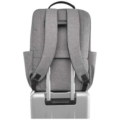 Libra 15" Laptop-Rucksack aus recyceltem GRS-Material 15 L, heather grau bedrucken, Art.-Nr. 13008480 Libra 15" Laptop-Rucksack aus recyceltem GRS-Material 15 L, heather grau bedrucken, Art.-Nr. 13008480
