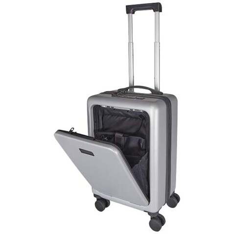 Rover Pro 20" Kabinentrolley aus recyceltem GRS-Material 40 L, silber bedrucken, Art.-Nr. 13008781