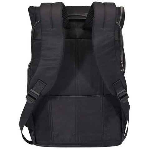 Rhine 15" Rolltop-Rucksack aus recyceltem GRS-Material 18 L, schwarz bedrucken, Art.-Nr. 13008890