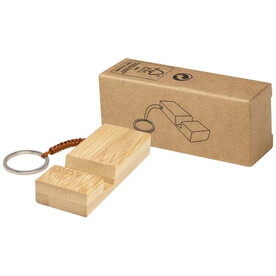Bosona Smartphonehalterung mit Schlüsselanhänger aus Bambus, holz bedrucken, Art.-Nr. 10460671