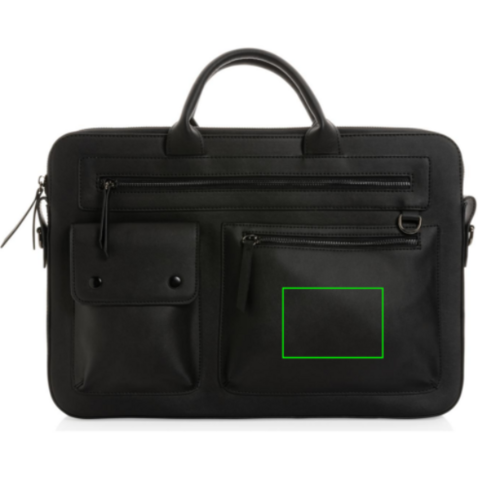 Swiss Peak 14" Laptoptasche aus GRS recyceltem PU schwarz bedrucken, Art.-Nr. P732.191