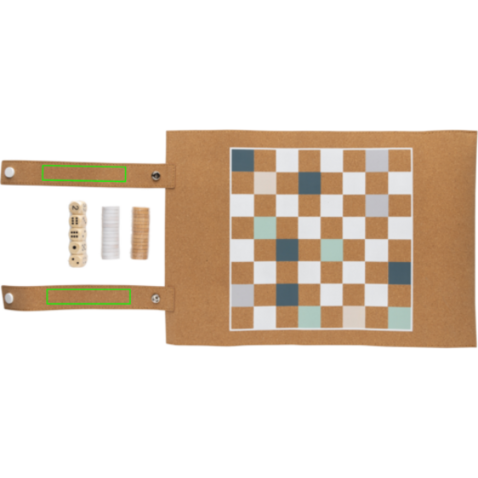 Britton faltbares Backgammon und Damespiel Set aus Kork braun bedrucken, Art.-Nr. P940.219 Britton faltbares Backgammon und Damespiel Set aus Kork braun bedrucken, Art.-Nr. P940.219