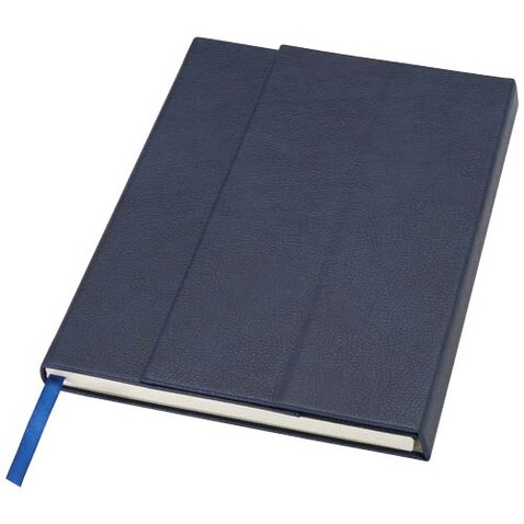 Alejandra A5 Hardcover Notizbuch aus recyceltem Leder, Ozeanblau bedrucken, Art.-Nr. 10792051 Alejandra A5 Hardcover Notizbuch aus recyceltem Leder, Ozeanblau bedrucken, Art.-Nr. 10792051