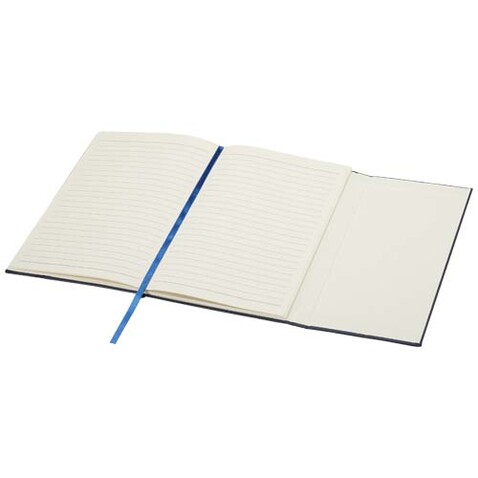 Alejandra A5 Hardcover Notizbuch aus recyceltem Leder, Ozeanblau bedrucken, Art.-Nr. 10792051 Alejandra A5 Hardcover Notizbuch aus recyceltem Leder, Ozeanblau bedrucken, Art.-Nr. 10792051