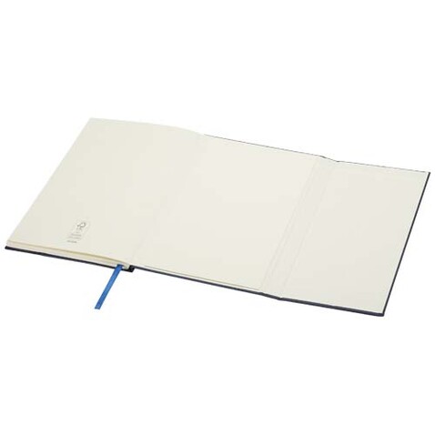 Alejandra A5 Hardcover Notizbuch aus recyceltem Leder, Ozeanblau bedrucken, Art.-Nr. 10792051 Alejandra A5 Hardcover Notizbuch aus recyceltem Leder, Ozeanblau bedrucken, Art.-Nr. 10792051