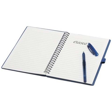 Slate A5 wiederverwendbares Hardcover Notizbuch und Stiftset (schwarze Mine), navy bedrucken, Art.-Nr. 10798655