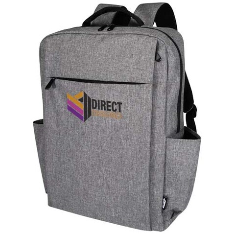 Libra 15" Laptop-Rucksack aus recyceltem GRS-Material 15 L, heather grau bedrucken, Art.-Nr. 13008480 Libra 15" Laptop-Rucksack aus recyceltem GRS-Material 15 L, heather grau bedrucken, Art.-Nr. 13008480
