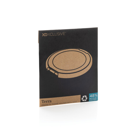 Terra Magnetic magnetischer Handyhalter mit Ring grau bedrucken, Art.-Nr. P301.6702