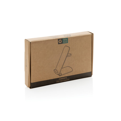 Powerpal 3-in-1 15W-Ladegerät aus RCS recyceltem Kunststoff schwarz bedrucken, Art.-Nr. P309.0601 Powerpal 3-in-1 15W-Ladegerät aus RCS recyceltem Kunststoff schwarz bedrucken, Art.-Nr. P309.0601