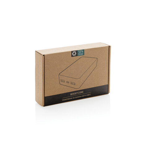 Boostcore 20.000mAh Powerbank aus RCS rec. Kunststoff schwarz bedrucken, Art.-Nr. P322.5701 Boostcore 20.000mAh Powerbank aus RCS rec. Kunststoff schwarz bedrucken, Art.-Nr. P322.5701