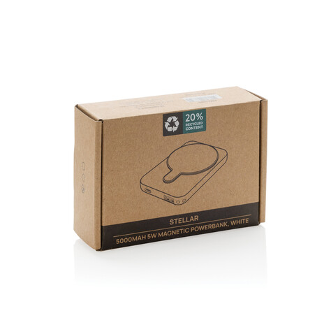 Stellar 5.000mAh 5W magnetische Powerbank aus RCS rec. ABS weiß bedrucken, Art.-Nr. P322.5903 Stellar 5.000mAh 5W magnetische Powerbank aus RCS rec. ABS weiß bedrucken, Art.-Nr. P322.5903