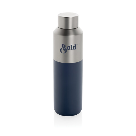 Fluid Flasche aus RCS-zertifiziert recyceltem Stahl, 600ml navy blau bedrucken, Art.-Nr. P437.0725 Fluid Flasche aus RCS-zertifiziert recyceltem Stahl, 600ml navy blau bedrucken, Art.-Nr. P437.0725