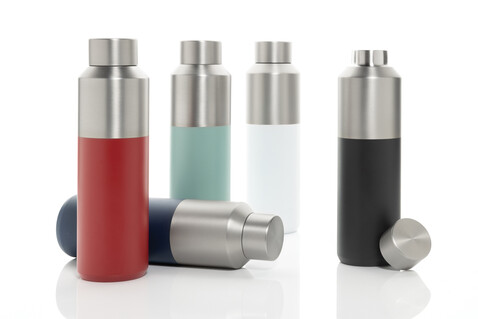 Fluid Flasche aus RCS-zertifiziert recyceltem Stahl, 600ml navy blau bedrucken, Art.-Nr. P437.0725 Fluid Flasche aus RCS-zertifiziert recyceltem Stahl, 600ml navy blau bedrucken, Art.-Nr. P437.0725