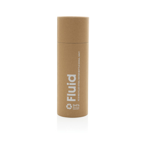 Fluid Flasche aus RCS-zertifiziert recyceltem Stahl, 600ml navy blau bedrucken, Art.-Nr. P437.0725 Fluid Flasche aus RCS-zertifiziert recyceltem Stahl, 600ml navy blau bedrucken, Art.-Nr. P437.0725