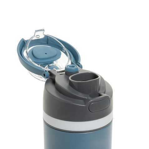 Omni Sip verschließbare Flasche aus RCS-reSteel, 720ml blau bedrucken, Art.-Nr. P437.0805 Omni Sip verschließbare Flasche aus RCS-reSteel, 720ml blau bedrucken, Art.-Nr. P437.0805