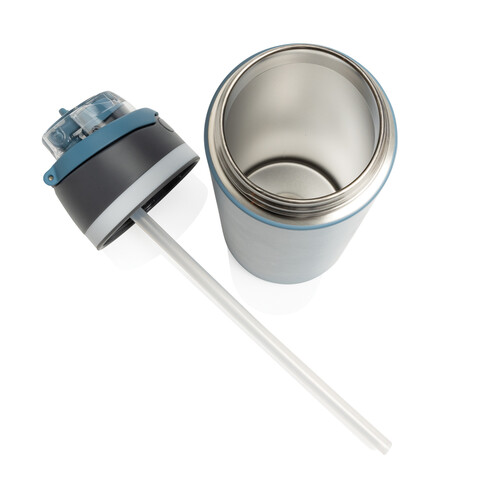 Omni Sip verschließbare Flasche aus RCS-reSteel, 720ml blau bedrucken, Art.-Nr. P437.0805 Omni Sip verschließbare Flasche aus RCS-reSteel, 720ml blau bedrucken, Art.-Nr. P437.0805