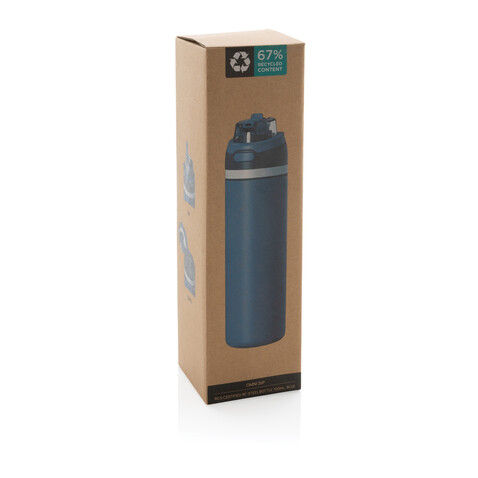 Omni Sip verschließbare Flasche aus RCS-reSteel, 720ml blau bedrucken, Art.-Nr. P437.0805 Omni Sip verschließbare Flasche aus RCS-reSteel, 720ml blau bedrucken, Art.-Nr. P437.0805