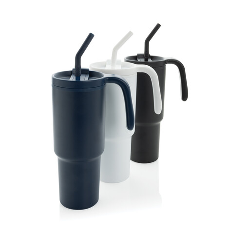 Graphic 360 Becher aus RCS-zertifiziert recyc. Stahl, 900ml navy blau bedrucken, Art.-Nr. P437.3225