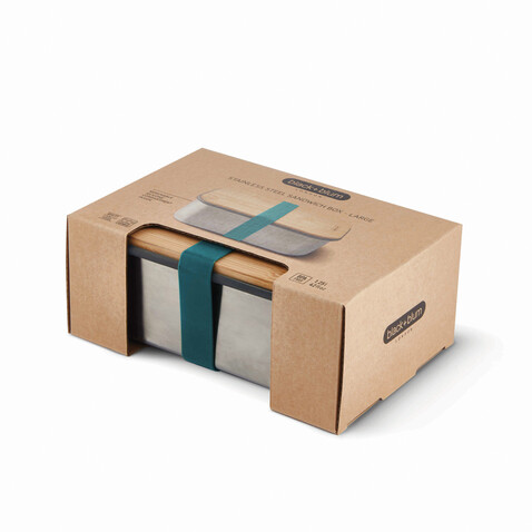 Black+Blum Stainless Steel Sandwich Box groß turkis bedrucken, Art.-Nr. P439.0133 Black+Blum Stainless Steel Sandwich Box groß turkis bedrucken, Art.-Nr. P439.0133