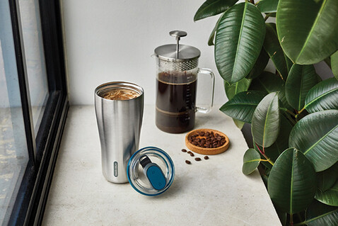 Black+Blum isolierter Reisebecher 600ml turkis bedrucken, Art.-Nr. P439.1433