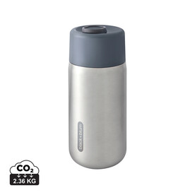 Black+Blum isolierter, auslaufsicherer Becher aus Edelstahl grau bedrucken, Art.-Nr. P439.1502