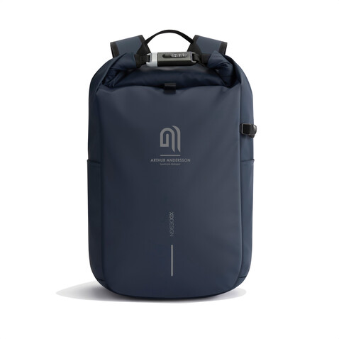 Urban wasserabweisender Anti-Diebstahl Rucksack navy blau, schwarz bedrucken, Art.-Nr. P706.2825 Urban wasserabweisender Anti-Diebstahl Rucksack navy blau, schwarz bedrucken, Art.-Nr. P706.2825