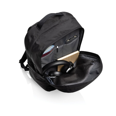 Swiss Peak Aware™ Edin 100% RPET 15,6" Laptop Rucksack schwarz bedrucken, Art.-Nr. P763.4801 Swiss Peak Aware™ Edin 100% RPET 15,6" Laptop Rucksack schwarz bedrucken, Art.-Nr. P763.4801
