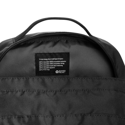 Swiss Peak Aware™ Edin 100% RPET 15,6" Laptop Rucksack schwarz bedrucken, Art.-Nr. P763.4801 Swiss Peak Aware™ Edin 100% RPET 15,6" Laptop Rucksack schwarz bedrucken, Art.-Nr. P763.4801