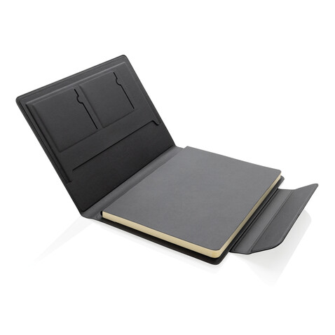 Stuart Magnet-Portfolio A5 aus RCS-zertifiziertem rPU schwarz bedrucken, Art.-Nr. P774.6301 Stuart Magnet-Portfolio A5 aus RCS-zertifiziertem rPU schwarz bedrucken, Art.-Nr. P774.6301