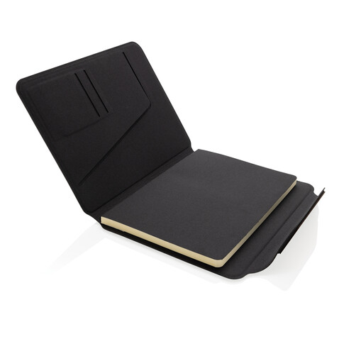 Teri AWARE™ A5 Portfolio aus RPET und Walnuss schwarz bedrucken, Art.-Nr. P774.6401 Teri AWARE™ A5 Portfolio aus RPET und Walnuss schwarz bedrucken, Art.-Nr. P774.6401