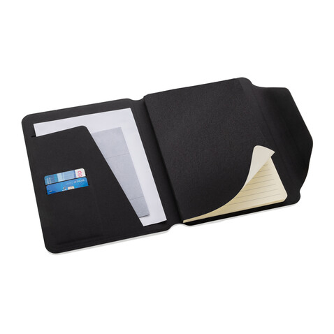 Teri AWARE™ A5 Portfolio aus RPET und Walnuss schwarz bedrucken, Art.-Nr. P774.6401 Teri AWARE™ A5 Portfolio aus RPET und Walnuss schwarz bedrucken, Art.-Nr. P774.6401