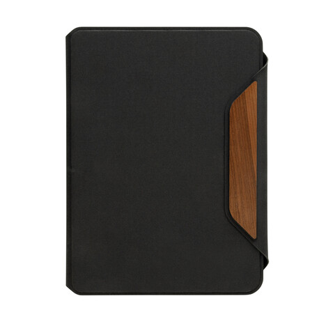 Teri AWARE™ A5 Portfolio aus RPET und Walnuss schwarz bedrucken, Art.-Nr. P774.6401 Teri AWARE™ A5 Portfolio aus RPET und Walnuss schwarz bedrucken, Art.-Nr. P774.6401