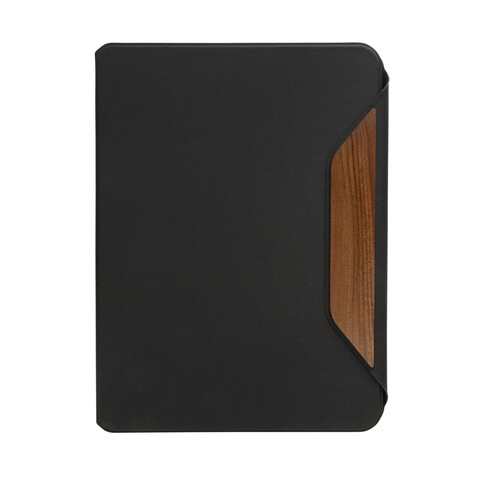 Teri AWARE™ A4 Portfolio aus RPET und Walnuss schwarz bedrucken, Art.-Nr. P774.6501 Teri AWARE™ A4 Portfolio aus RPET und Walnuss schwarz bedrucken, Art.-Nr. P774.6501