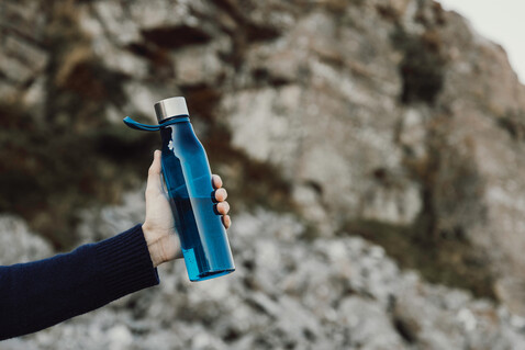 VINGA Lean 800ml RCS RPET Wasserflasche navy blau bedrucken, Art.-Nr. V4330525 VINGA Lean 800ml RCS RPET Wasserflasche navy blau bedrucken, Art.-Nr. V4330525