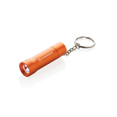 Flash Schlüsselanhänger-Taschenlampe aus RCS rec. Aluminium orange bedrucken, Art.-Nr. P514.0408 Flash Schlüsselanhänger-Taschenlampe aus RCS rec. Aluminium orange bedrucken, Art.-Nr. P514.0408