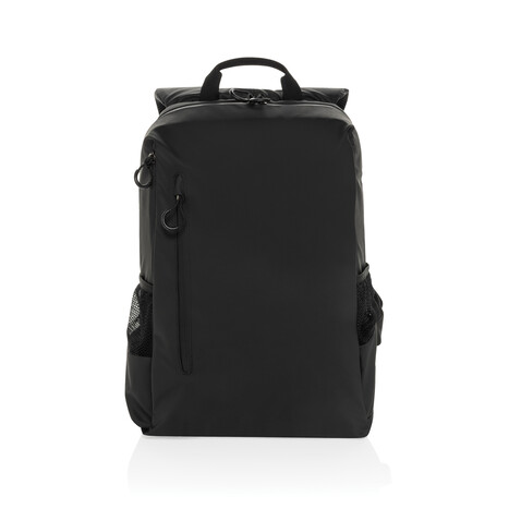 Lima Aware™ RPET wasserabweisender 15,6" Laptop-Rucksack schwarz bedrucken, Art.-Nr. P763.4401