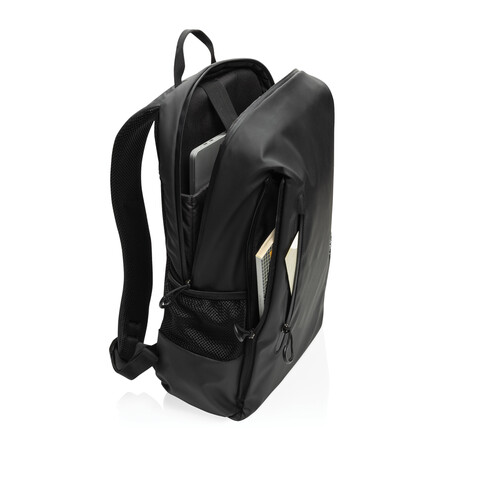 Lima Aware™ RPET wasserabweisender 15,6" Laptop-Rucksack schwarz bedrucken, Art.-Nr. P763.4401