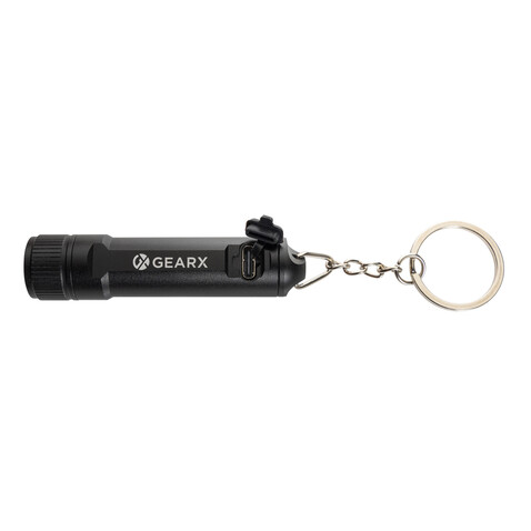 Gear X wiederaufladbare ultrahelle Key-Chain Taschenlampe schwarz bedrucken, Art.-Nr. P514.5001 Gear X wiederaufladbare ultrahelle Key-Chain Taschenlampe schwarz bedrucken, Art.-Nr. P514.5001