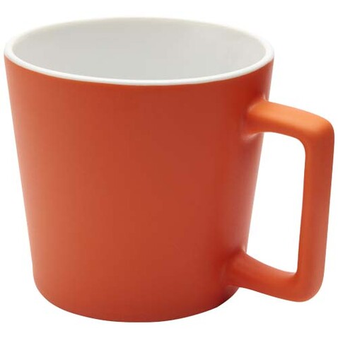 Cali 370 ml Keramiktasse mit matter Oberfläche, orange bedrucken, Art.-Nr. 10090031 Cali 370 ml Keramiktasse mit matter Oberfläche, orange bedrucken, Art.-Nr. 10090031