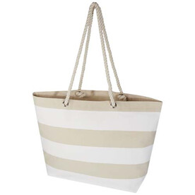 Florida 270 g/m² Strandtragetasche aus recyceltem GRS-Material, natur, weiss bedrucken, Art.-Nr. 12074401
