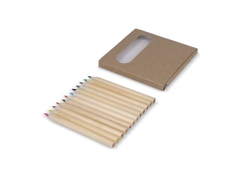 12 Buntstifte in Kraftbox - Natur bedrucken, Art.-Nr. LT91572-N0094 12 Buntstifte in Kraftbox - Natur bedrucken, Art.-Nr. LT91572-N0094