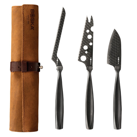 BOSKA Käsemesserset Monaco+ Black schwarz bedrucken, Art.-Nr. RB307089
