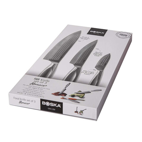BOSKA Küchenmesser Monaco+, 3er-Set Stahl bedrucken, Art.-Nr. RB307132 BOSKA Küchenmesser Monaco+, 3er-Set Stahl bedrucken, Art.-Nr. RB307132