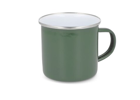 Emalie Becher 350ml - Olivgrün bedrucken, Art.-Nr. LT51110-N0043 Emalie Becher 350ml - Olivgrün bedrucken, Art.-Nr. LT51110-N0043