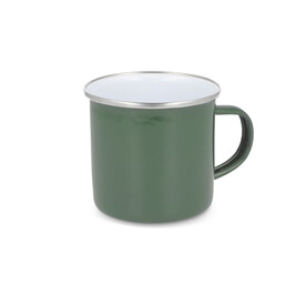 Emalie Becher 350ml - Olivgrün bedrucken, Art.-Nr. LT51110-N0043